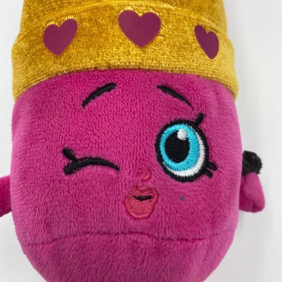 Shopkins Lippy Lips Plush 7" Stuffed Animal Pink Lipstick Toy Doll Winking Eye - Picture 5 of 7